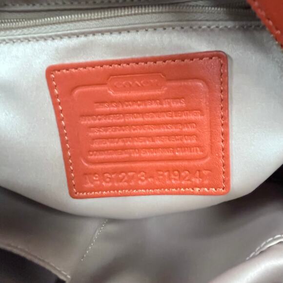 SOLD !!! Coach Orange Leather Shoulder Handbag - Picture 5 of 6
